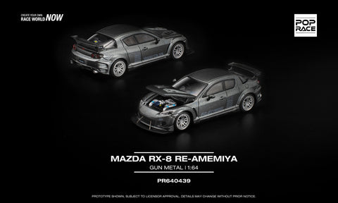 (Pre-Order) 1/64 Pop Race PR640439 Mazda RX-8 Re-Amemiya Gun Metal