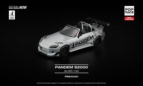 (Pre-Order) 1/64 Pop Race PR640451 Pandem S2000 Silver