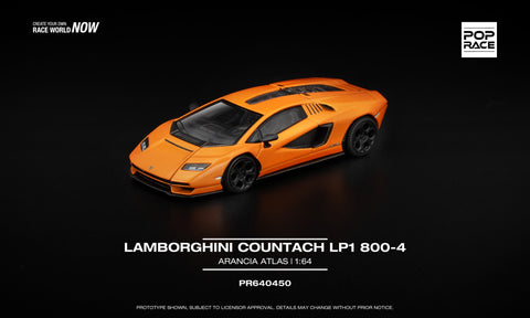 (Pre-Order) 1/64 Pop Race PR640450 Lamborghini Countach LP1 800-4 Arancia Atlas
