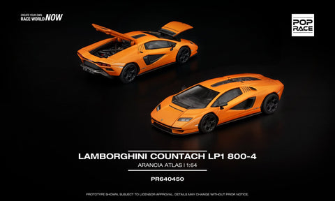 1/64 Pop Race PR640450 Lamborghini Countach LP1 800-4 Arancia Atlas