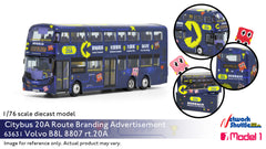 1/76 Citybus Volvo B8L 12m (20A Route Branding) - 8807 rt.20A