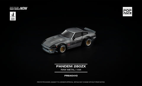 (Pre-Order) 1/64 Pop Race PR640410 Pandem 280ZX Raw Metal