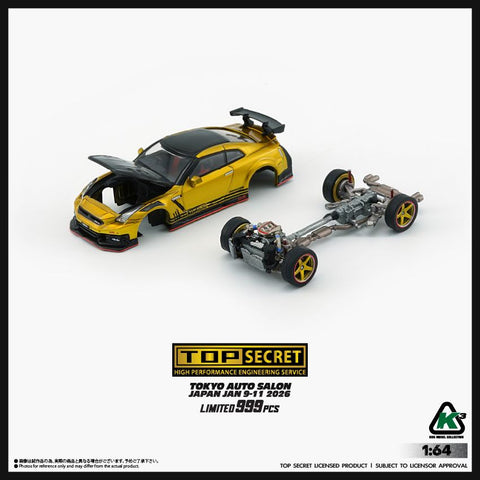 (Pre-Order) 1/64 BM Creations 64B0494 Top Secret 35 GT-R Gold w/ Carbon Bonnet