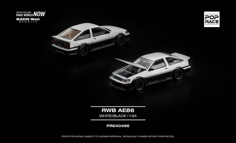 (Pre-Order) 1/64 Pop Race PR640496 RWB AE86 White Black