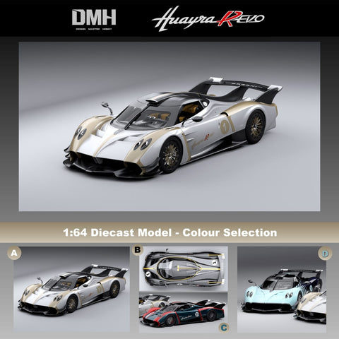 (Pre-Order) 1/64 DMH DMHPHBK Pagani Huayra R Evo 2024 Gloss Black #1 LHD
