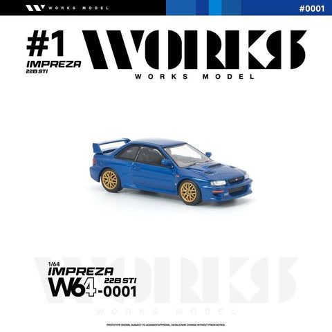 (Pre-Order) 1/64 Works Model W640001 Subaru Impreza 22B STI Blue