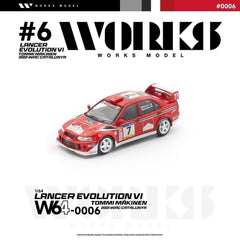 (Pre-Order) 1/64 Works Model W640006 Mitsubishi Lancer Evolution 6 Tommi Makinen 2001 WRC Catalunya