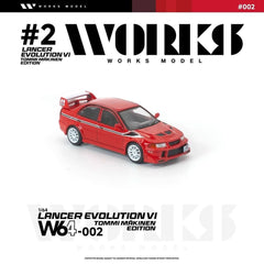 (Pre-Order) 1/64 Works Model W640002 Mitsubishi Lancer Evolution 6 Tommi Makinen Red