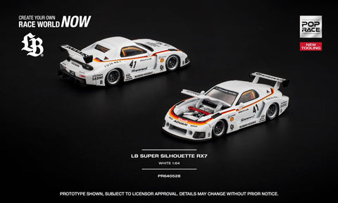 (Pre-Order) 1/64 Pop Race PR640528 LB Super Silhouette RX7 (FD3S) White
