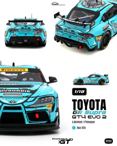(Pre-Order) 1/18 OttOmobile OT1283 Toyota GR Supra GT4 EVO 2 A.Mcintosh/ P.Thompson 2025 Blue