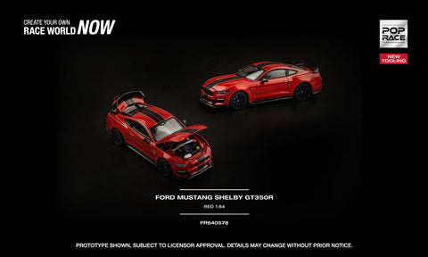 (Pre-Order) 1/64 Pop Race PR640578 Ford Mustang Shelby GT350R Race Red