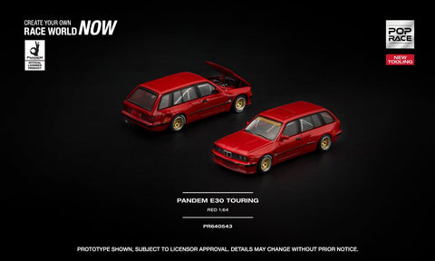 (Pre-Order) 1/64 Pop Race PR640543 Pandem E30 Touring Red