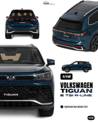 (Pre-Order) 1/18 OttOmobile OT1390 Volkswagen Tiguan e TSi R-Line 2024 Nightshade Blue Metallic