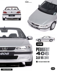 (Pre-Order) 1/18 OttOmobile OT1388 Peugeot 406 3.0 V6 24V 2000 Gris Quartz Metallic