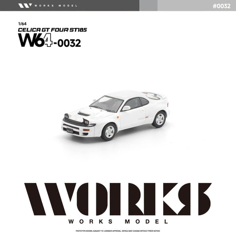 (Pre-Order) 1/64 Works Model W640032 Toyota Celica GT Four ST185 White