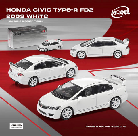 (Pre-Order) 1/64 Model Model MM64-FD2-001A Honda Civic Type-R FD2 2009 White