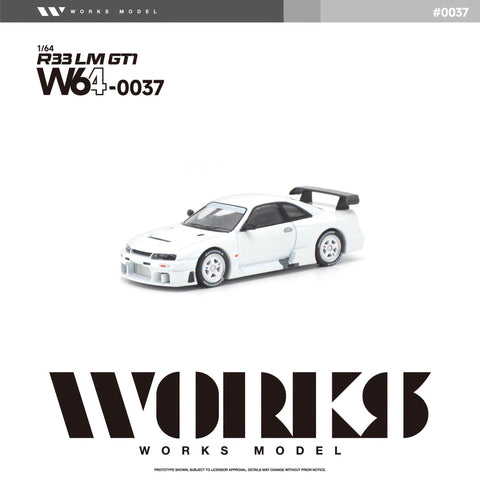 (Pre-Order) 1/64 Works Model W640037 Nissan Skyline GT-R R33 LM GT1 White