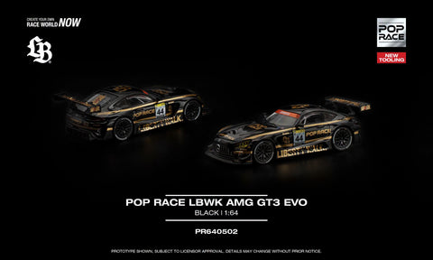 (Pre-Order) 1/64 Pop Race PR640502 Pop Race LBWK AMG GT3 EVO Black