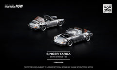 (Pre-Order) 1/64 Pop Race PR640526 Singer Targa Silver Chrome