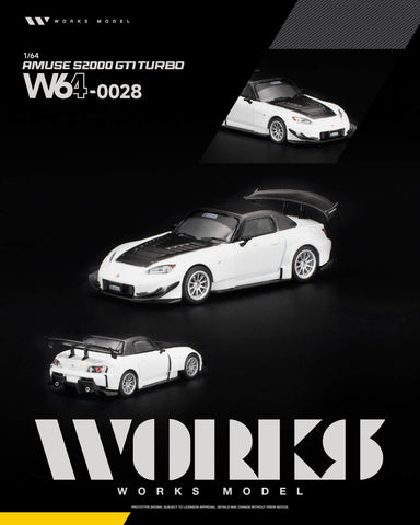 (Pre-Order) 1/64 Works Model W640028 Amuse S2000 GT1 Turbo White
