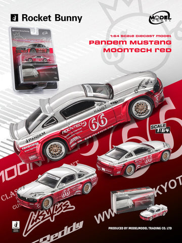 (Pre-Order) 1/64 Model Model MM64-PM-004 Pandem Mustang Moontech Red