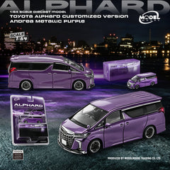 (Pre-Order) 1/64 Model Model MM64-ALPHARD-003 Toyota Alphard Customized Version Andrea Metallic Purple
