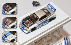 (Pre-Order) 1/64 Nitro Blaze NBNSR34SBL Nissan Skyline ER34 Silver/ Blue
