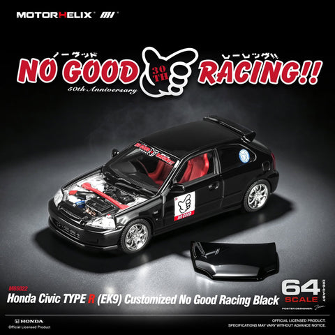 1/64 Motorhelix M65022 Honda Civic Type R (EK9) Customized No Good Racing Black