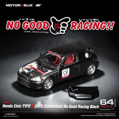1/64 Motorhelix M65022 Honda Civic Type R (EK9) Customized No Good Racing Black