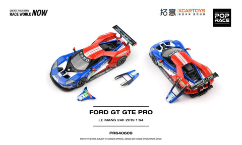 (Pre-Order) 1/64 Pop Race PR640609 Ford GT GTE Pro Le Mans 24H 2019