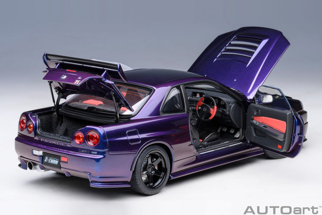 1/18 AUTOART 77464 Nissan Skyline GT-R (R34) Z-Tune (Midnight Purple) –  Network Shuttle Diecast Model