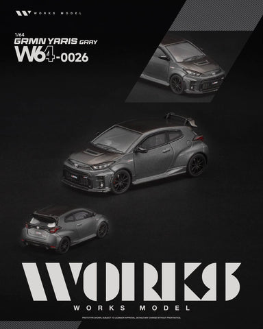 (Pre-Order) 1/64 Works Model W640026 GRMN Yaris Gray