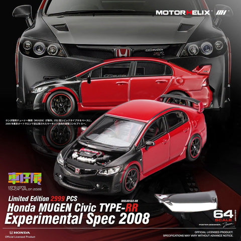 1/64 Motorhelix M65405DZ-HK Honda Mugen Civic Type-RR Experimental Spec 2008