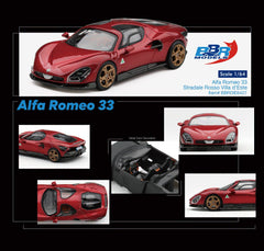 (Pre-Order) 1/64 BBR Models BBRDIE6427 Alfa Romeo 33 Stradale Rosso Villa d'Este
