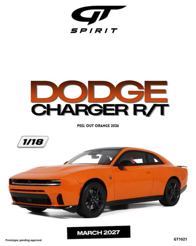 (Pre-Order) 1/18 GT Spirit GT1021 Dodge Charger R/T 2026 Peel Out Orange