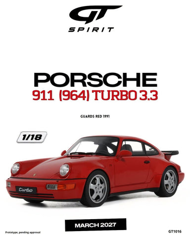 (Pre-Order) 1/18 GT Spirit GT1016 Porsche 911 (964) Turbo 3.3 1991 Guards Red