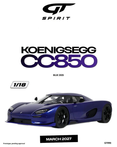 (Pre-Order) 1/18 GT Spirit GT990 Koenigsegg CC850 2025 Blue