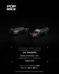 (Pre-Order) 1/64 Pop Race PRDC018 R34 Wagon Dark Chrome