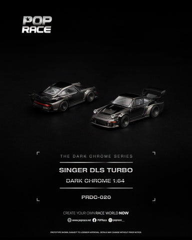 (Pre-Order) 1/64 Pop Race PRDC020 Singer DLS Turbo Dark Chrome