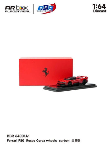 (Pre-Order) 1/64 BBR Models BBR64001A1 Ferrari F80 Rosso Corsa w/ Carbon Wheels