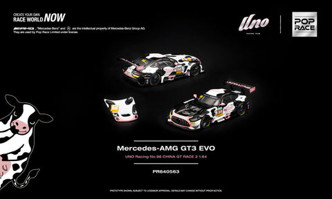 (Pre-Order) 1/64 Pop Race PR640563 Mercedes-AMG GT3 Evo UNO Racing #98 China GT Race 2 "Momo"