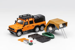 (Pre-Order) 1/64 GCD 287 Land Rover Defender 110 Kahn 6x6 Pick Up Orange RHD w/ Accessories