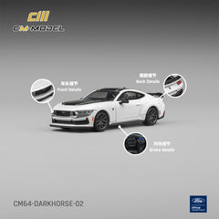(Pre-Order) 1/64 CM Model CM64-DARKHORSE-02 Ford Mustang Dark Horse Oxford White