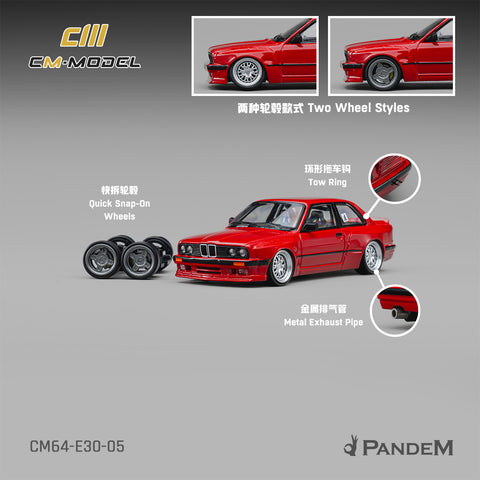 (Pre-Order) 1/64 CM Model CM64-E30-05 Pandem M3 E30 Bright Red