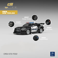 (Pre-Order) 1/64 CM Model CM64-GTD-PD02 Ford Mustang GTD Police Car