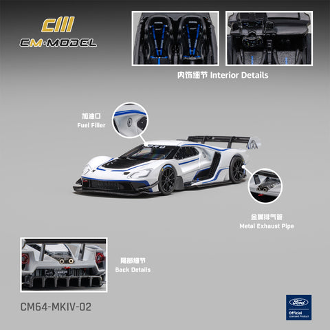 (Pre-Order) 1/64 CM Model CM64-MKIV-02 Ford GT Mk IV Frozen White & Sonic Blue Pearl J-1