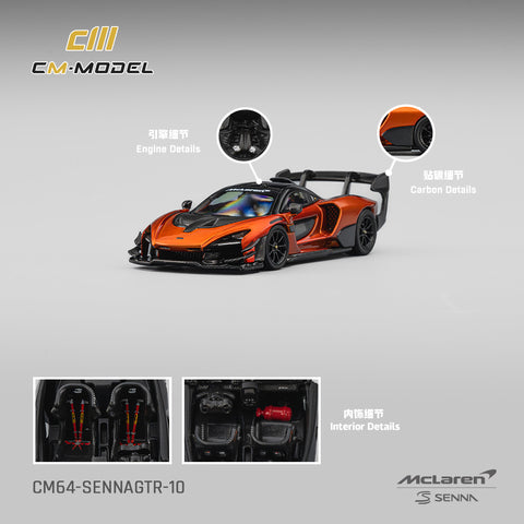 (Pre-Order) 1/64 CM Model CM64-SENNAGTR-10 McLaren Senna GTR Volcano Orange