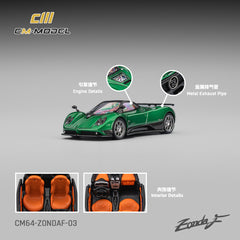 (Pre-Order) 1/64 CM Model CM64-ZONDAF-03 Pagani Zonda F Metallic Emerald Green