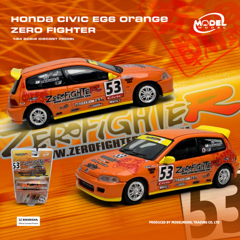 (Pre-Order) 1/64 Model Model MM64-EG6-002 Honda Civic EG6 Orange Zero Fighter