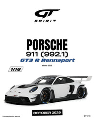 (Pre-Order) 1/18 GT Spirit GT1010 Porsche 911 (992.1) GT3 R Rennsport 2023 White
